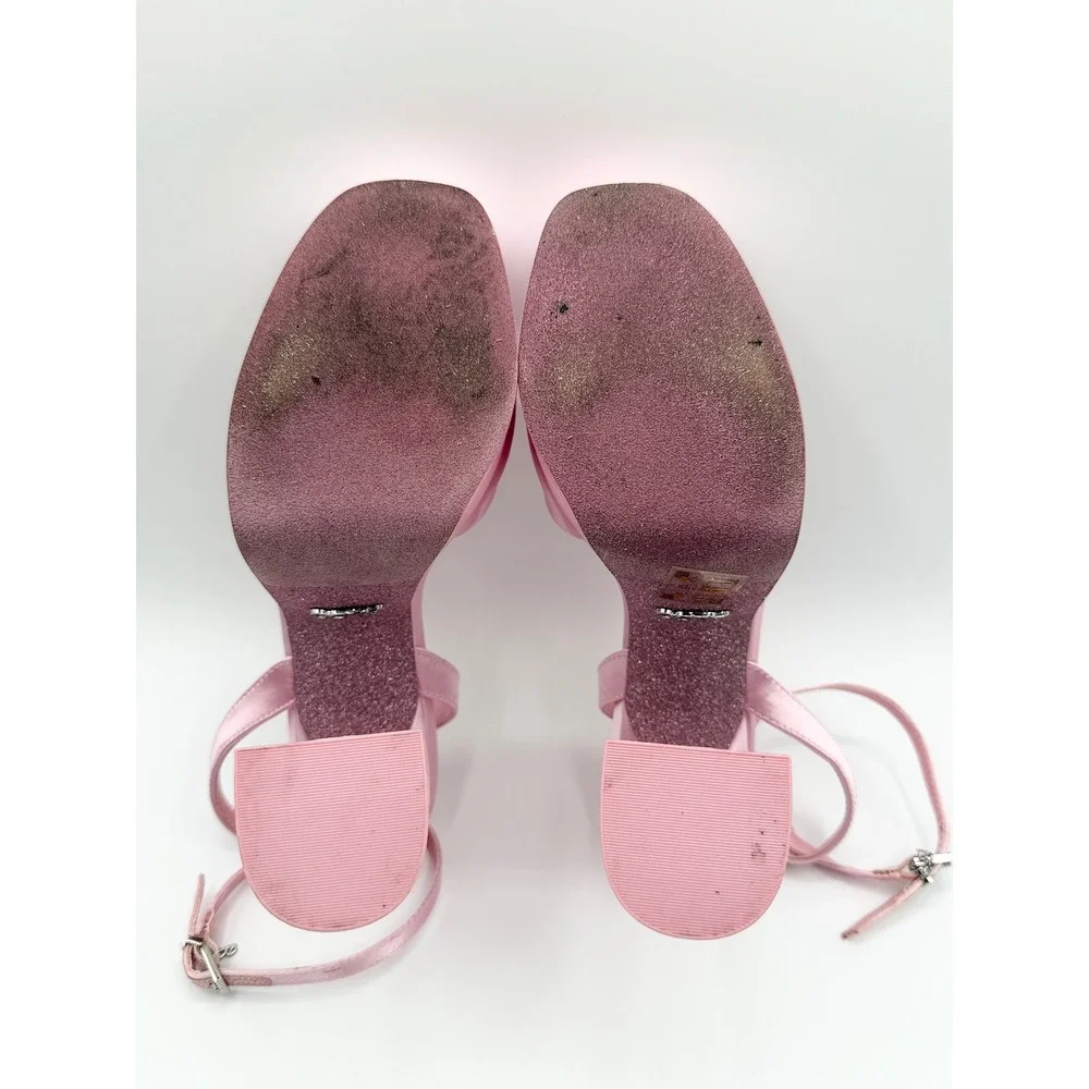 Barbie x Aldo Pink Satin Platform Sandals Heels Y2K Barbiecore Coquette (9)